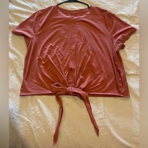 LULULEMON TIME TO RESTORE SHORT SLEEVE TIE TOP size 10